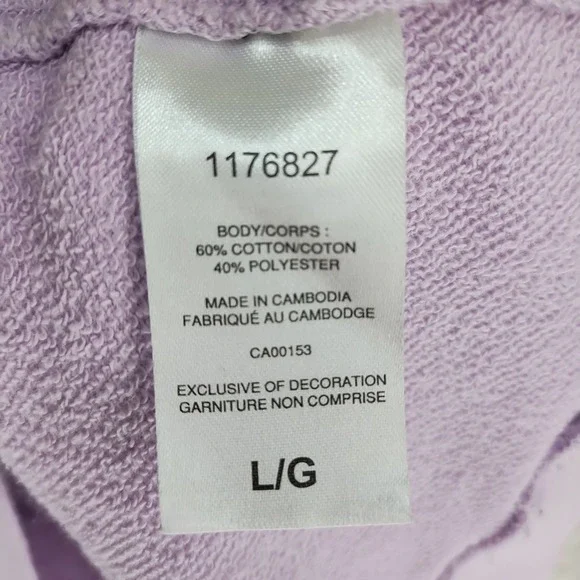 Champion Hoodie L Lavender Embroidered Script Pullover 60% Cotton 40% Polyester - Picture 5 of 6